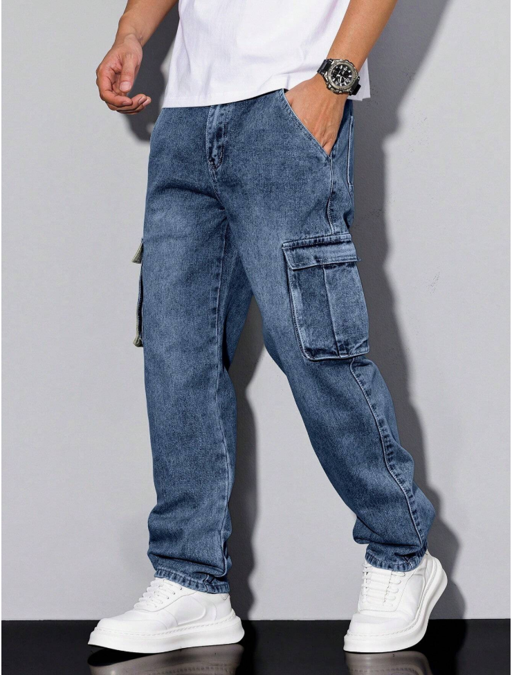 Loose Cargo Denim Jeans