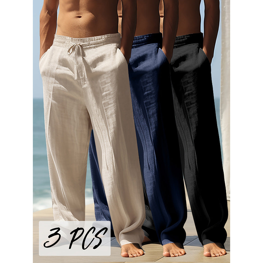 Relaxed Linen Drawstring Trousers