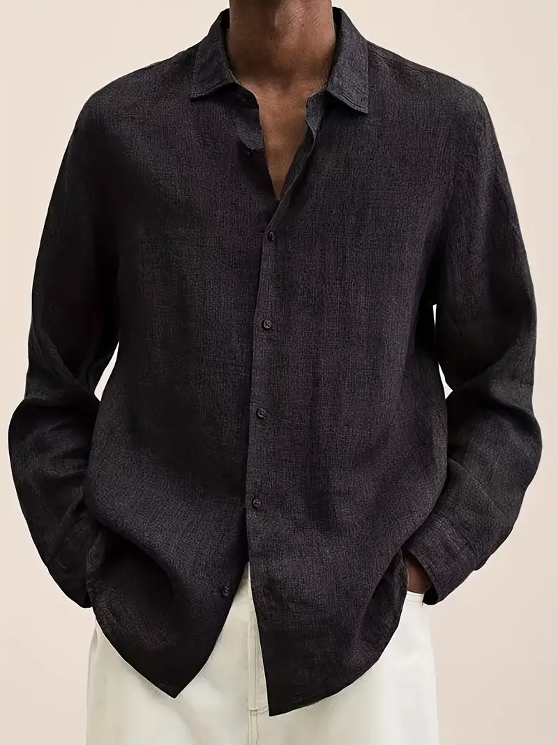 Stand-Collar Long-Sleeve Shirt