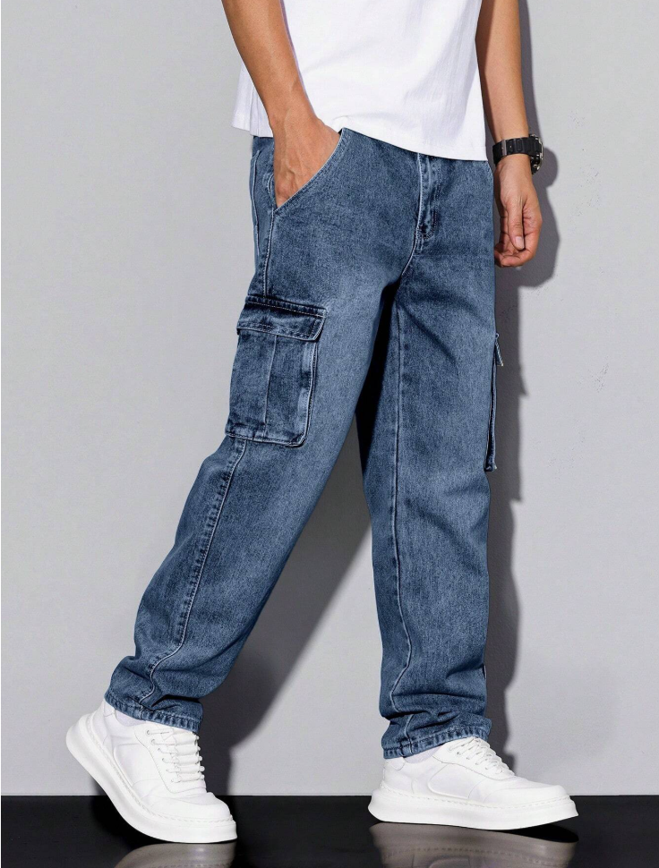 Loose Cargo Denim Jeans