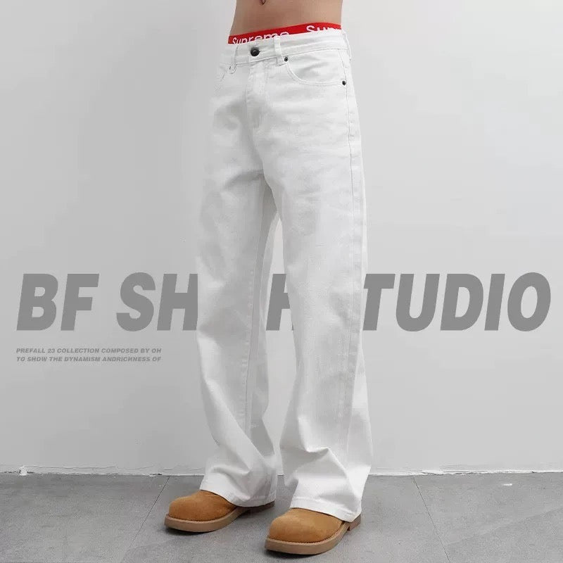 White Wide-Leg Jeans