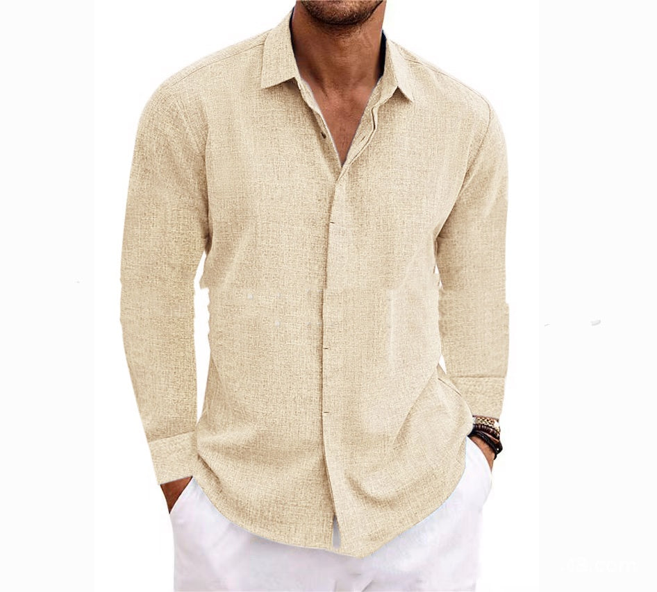 Cotton-Linen Long-Sleeve Tee