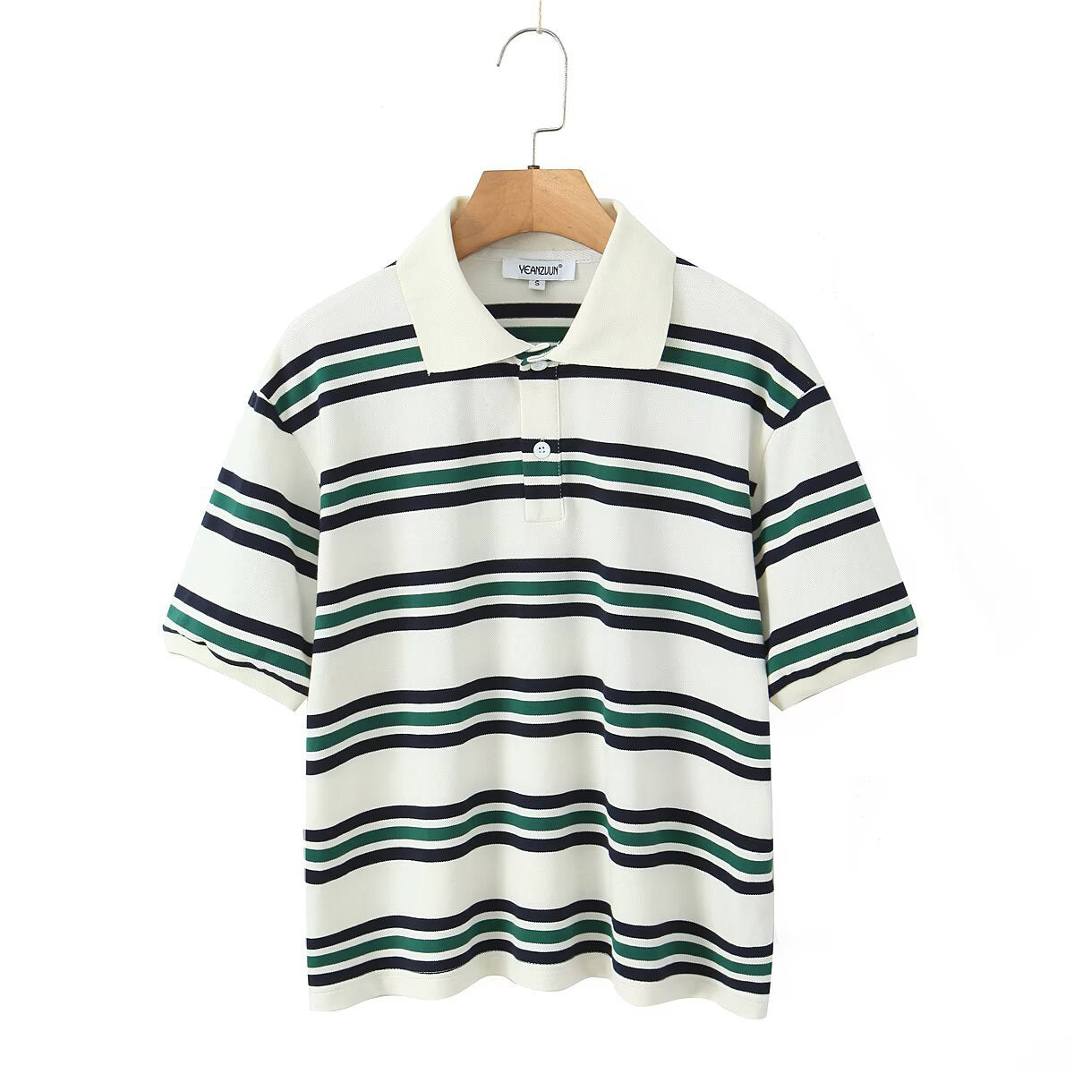 Retro Striped Cotton Polo