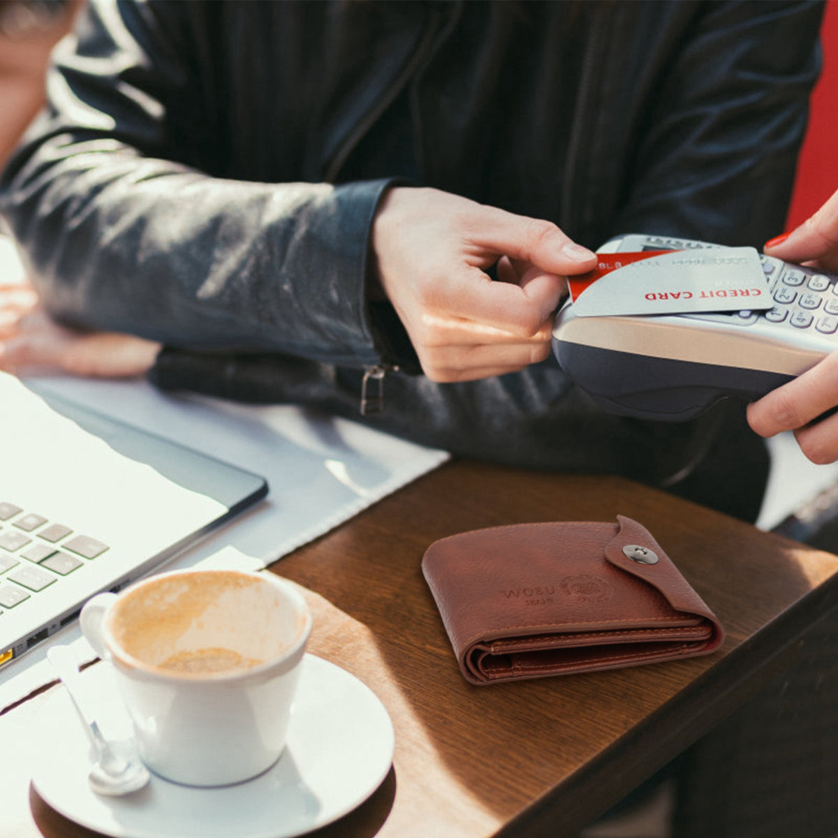 Leather Snap Card Wallet