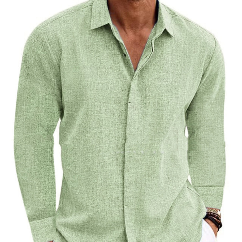 Cotton-Linen Long-Sleeve Tee
