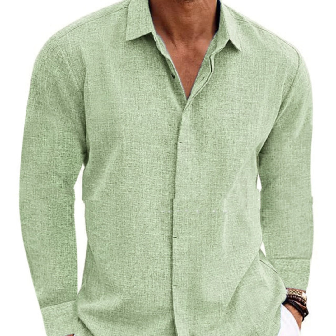 Cotton-Linen Long-Sleeve Tee