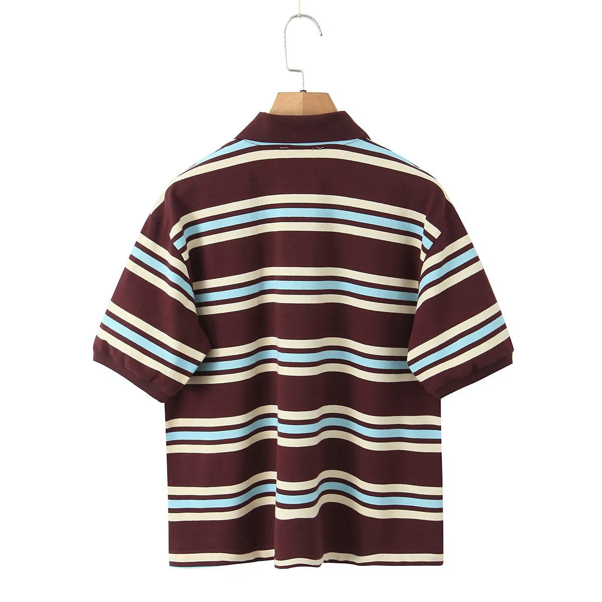 Retro Striped Cotton Polo