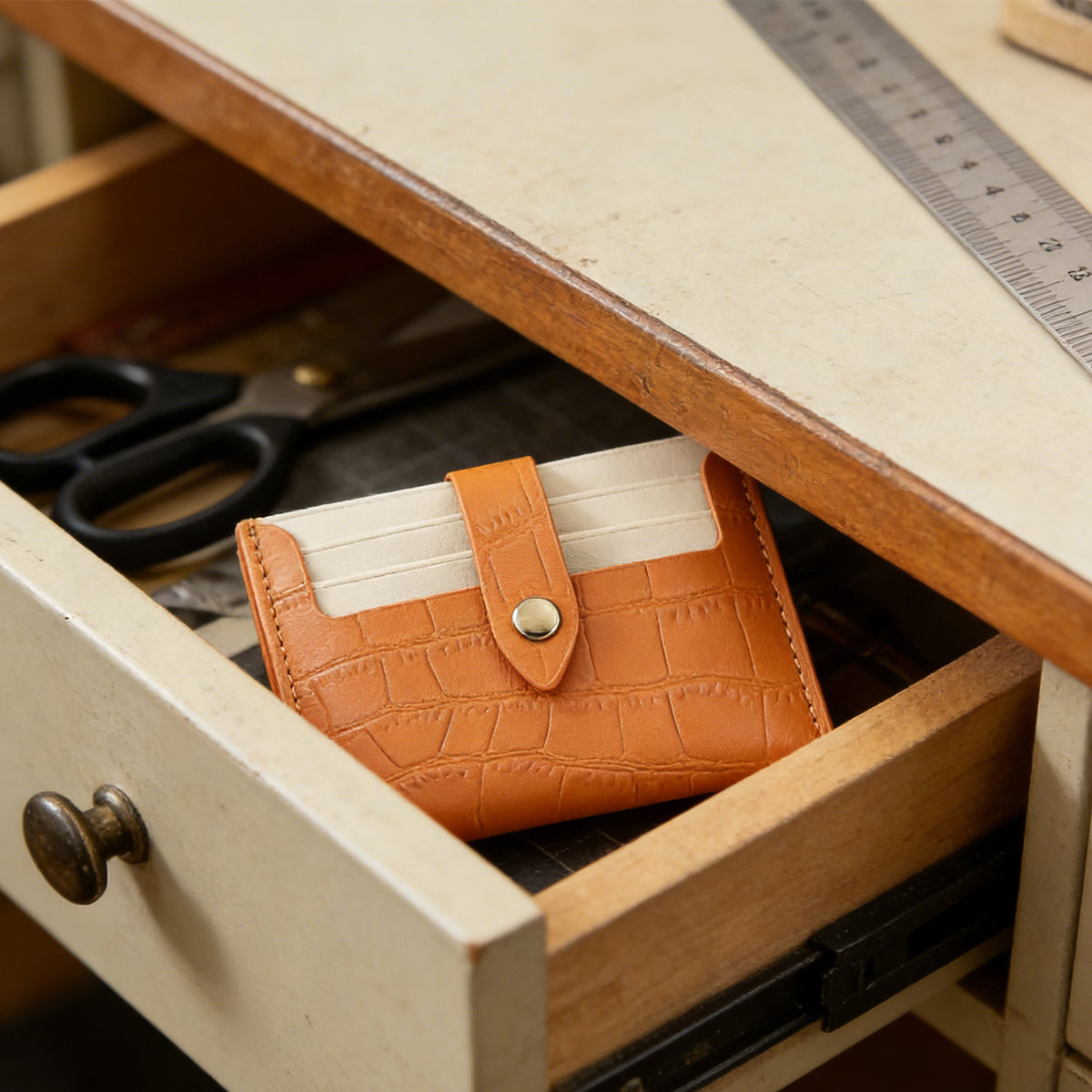 Tan Leather Card Holder