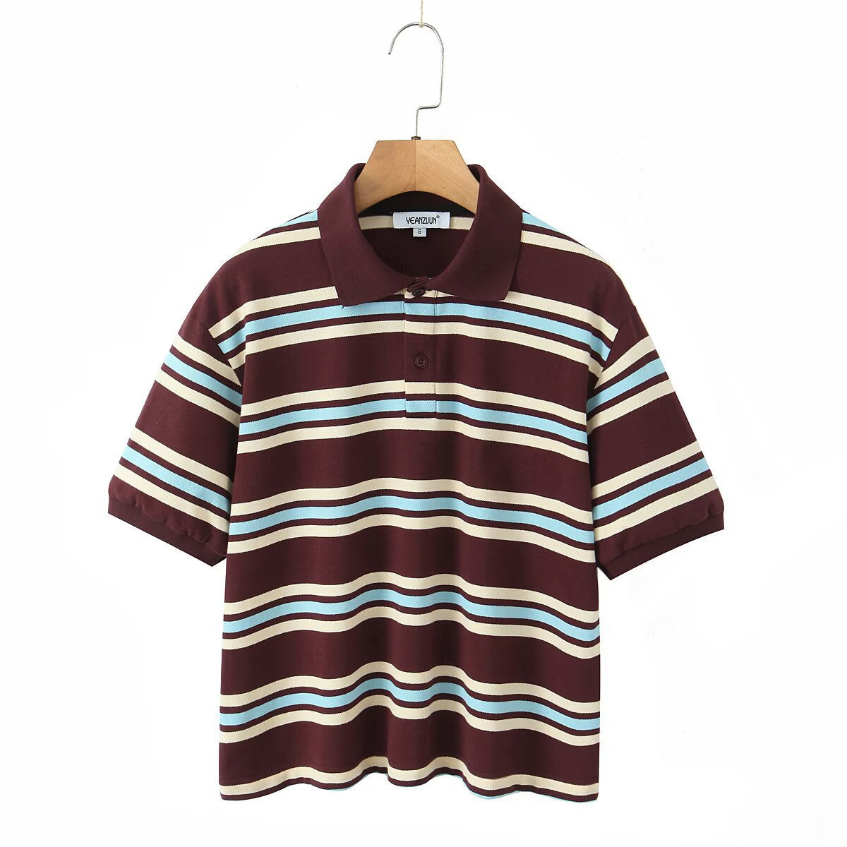 Retro Striped Cotton Polo