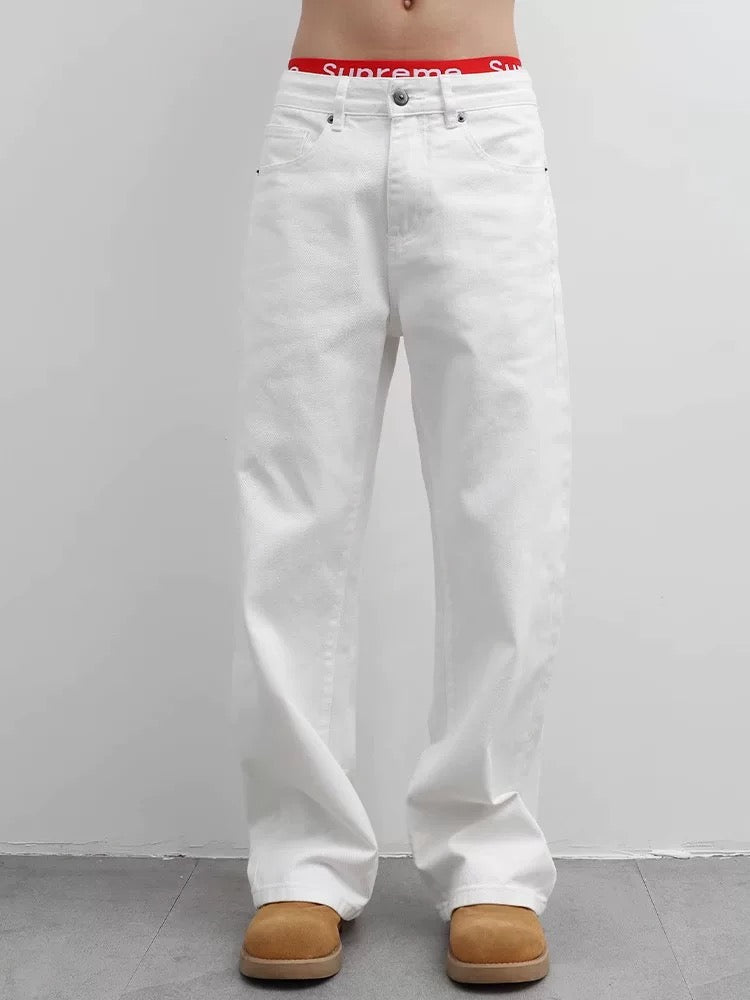White Wide-Leg Jeans