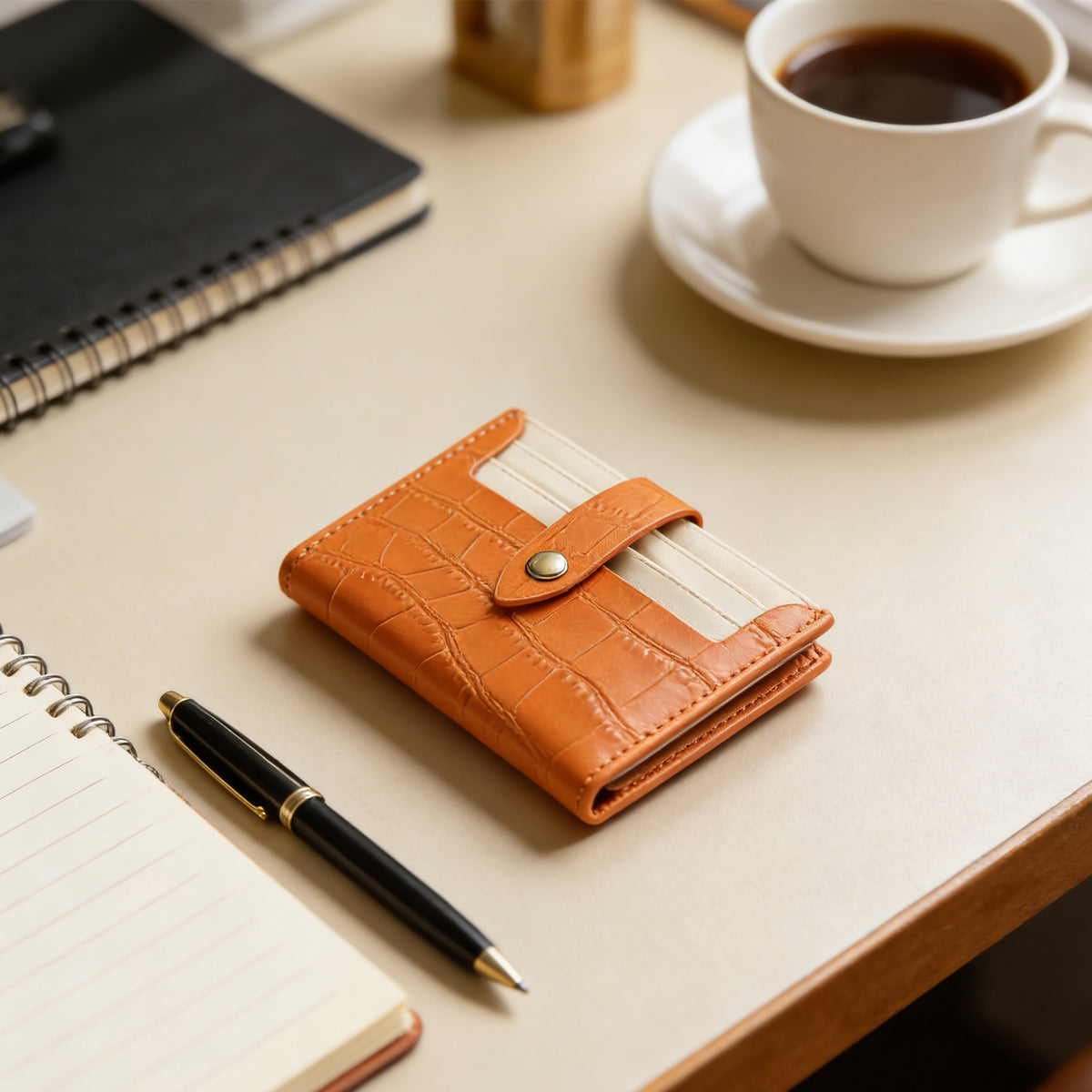 Tan Leather Card Holder