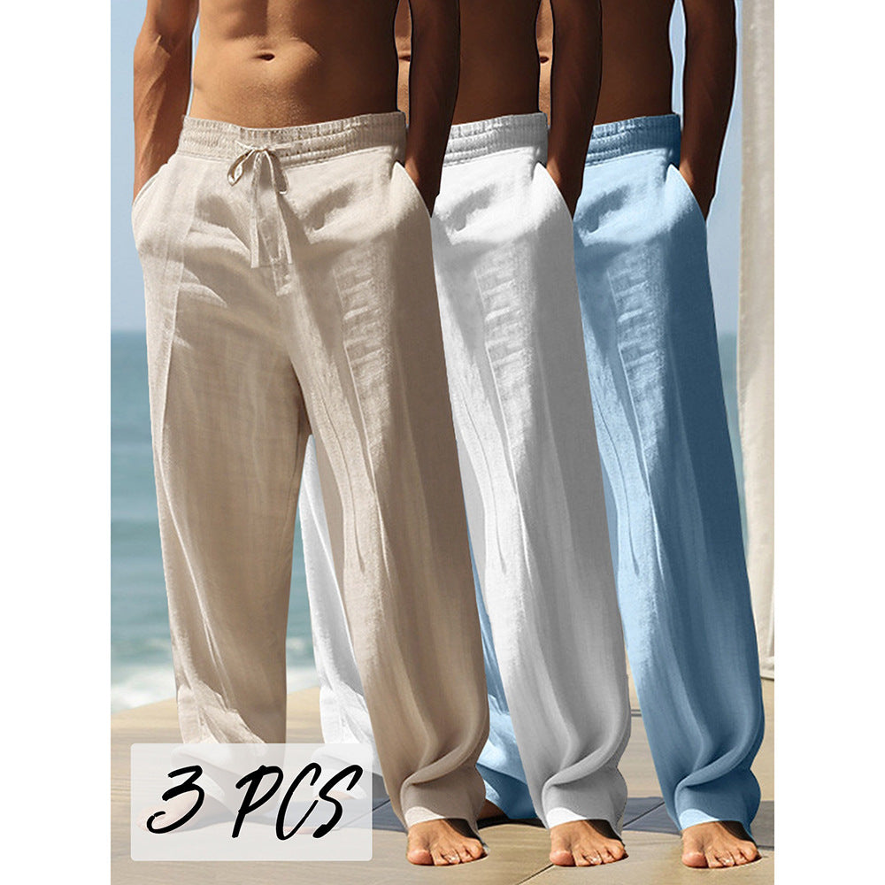 Relaxed Linen Drawstring Trousers