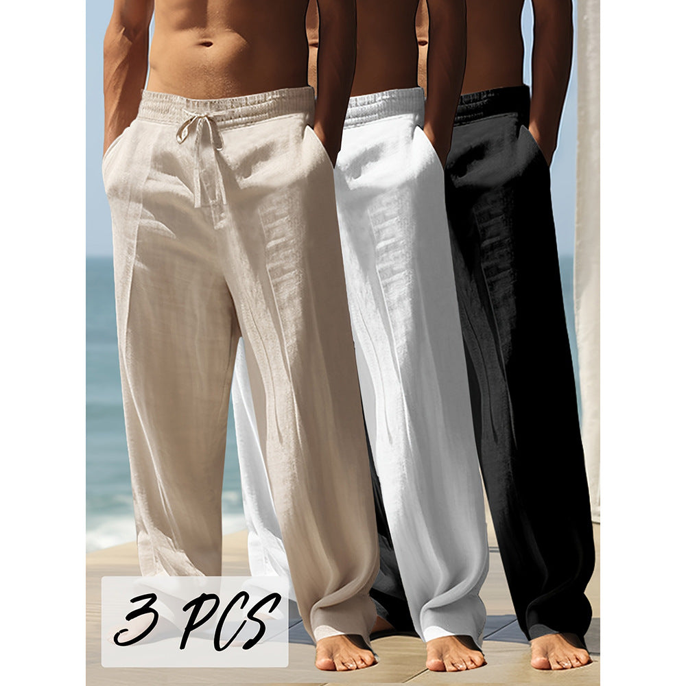 Relaxed Linen Drawstring Trousers