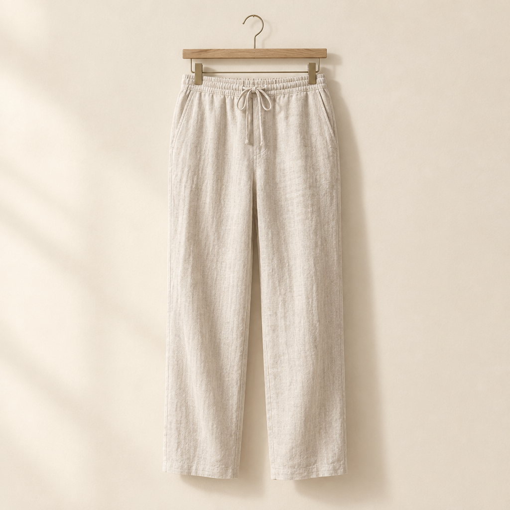 Relaxed Linen Drawstring Trousers