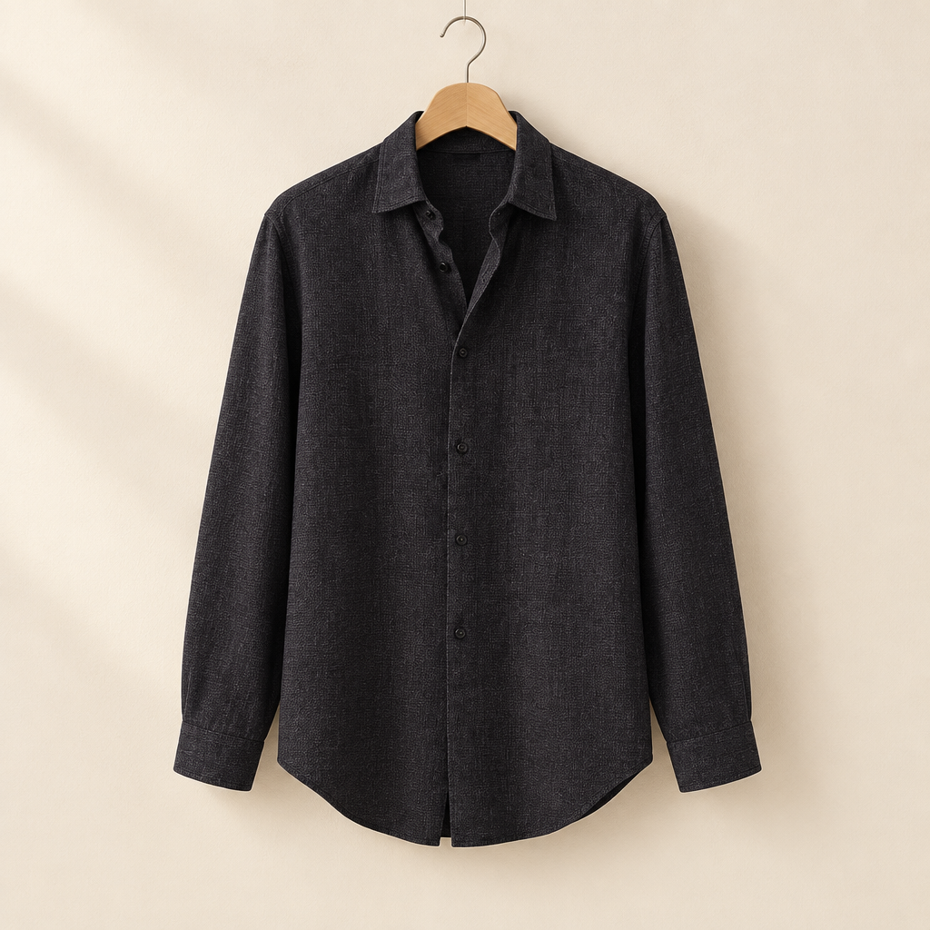 Stand-Collar Long-Sleeve Shirt