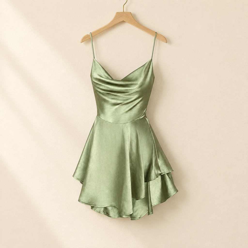 Satin Lace Slip Midi Dress