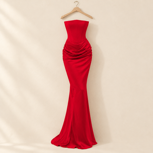 Bandeau Backless Maxi Evening Dress