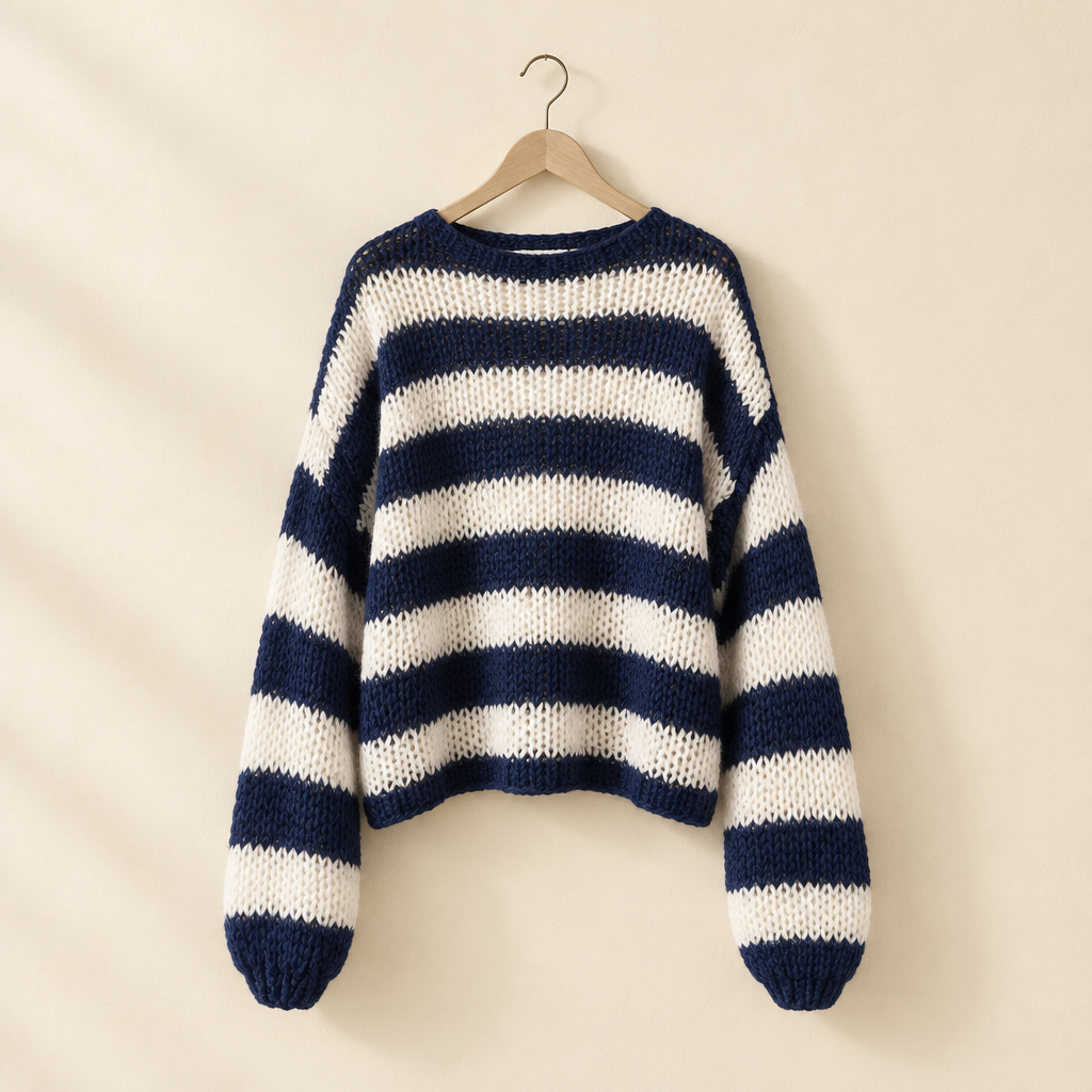 Striped Oversized Pullover Sweater