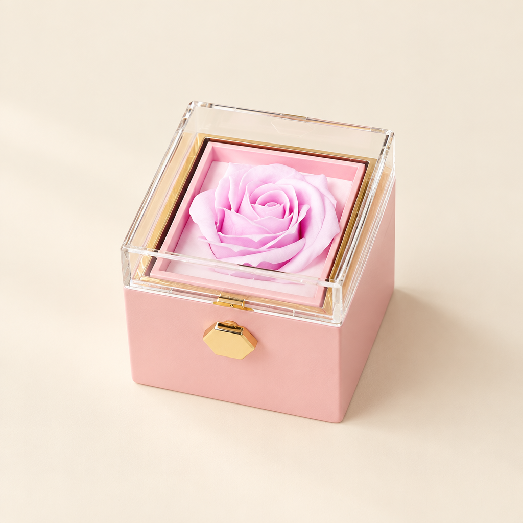 Rotating Eternal Rose Jewelry Gift Box