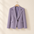 Cropped Button Lapel Blazer