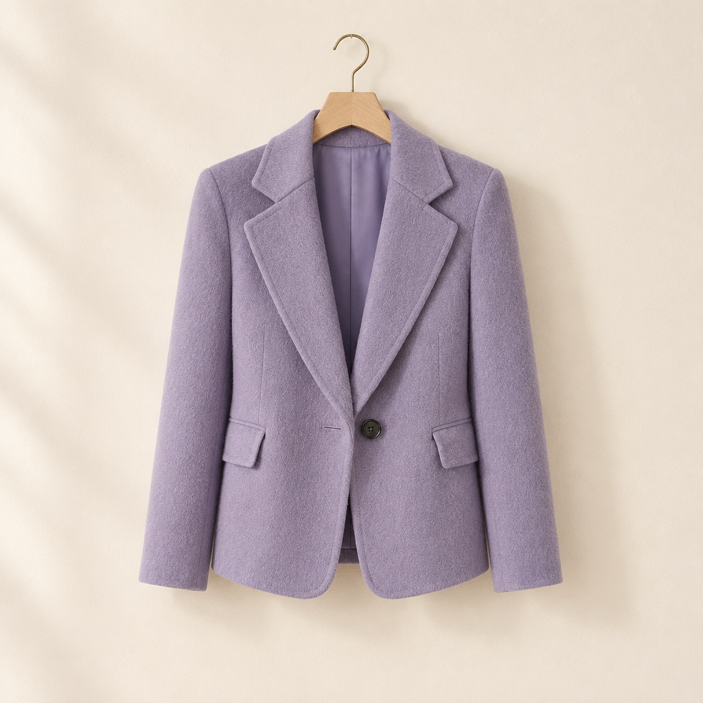 Cropped Button Lapel Blazer