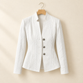 Stand-Collar Tailored Blazer