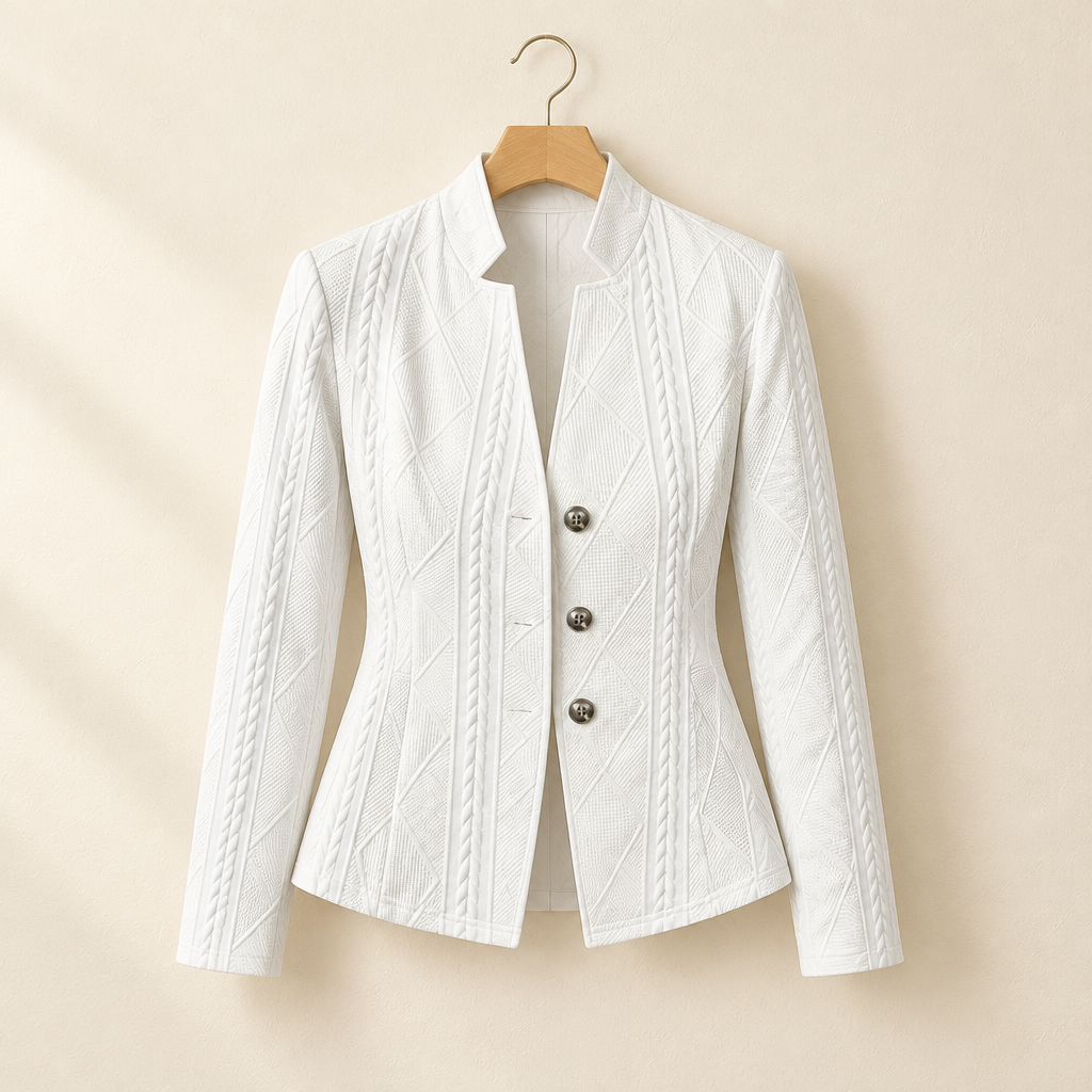 Stand-Collar Tailored Blazer