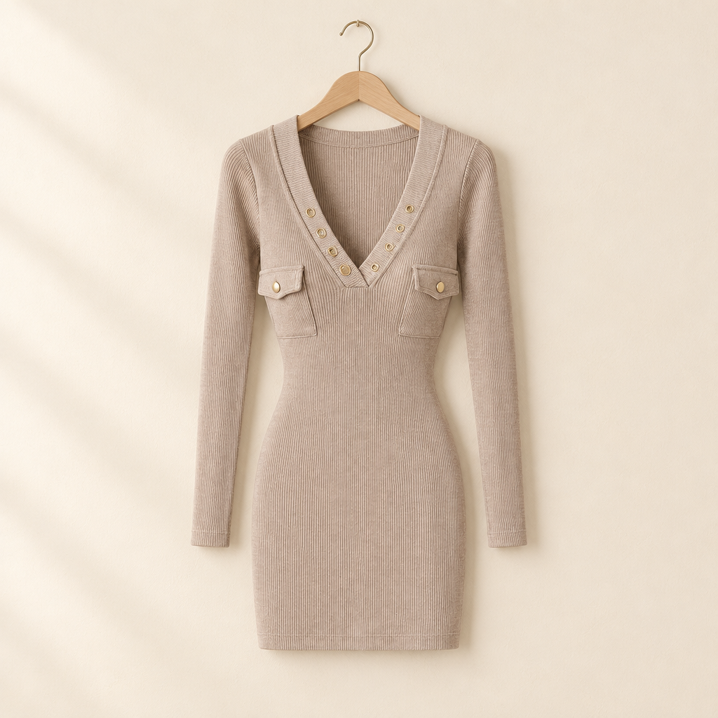 Ribbed Knit Wrap Maxi Dress
