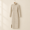 Turtleneck Knit Maxi Dress with Slit