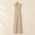 Sleeveless V-Neck Wide-Leg Jumpsuit
