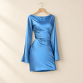 Lace-Up Satin Bodycon Dress