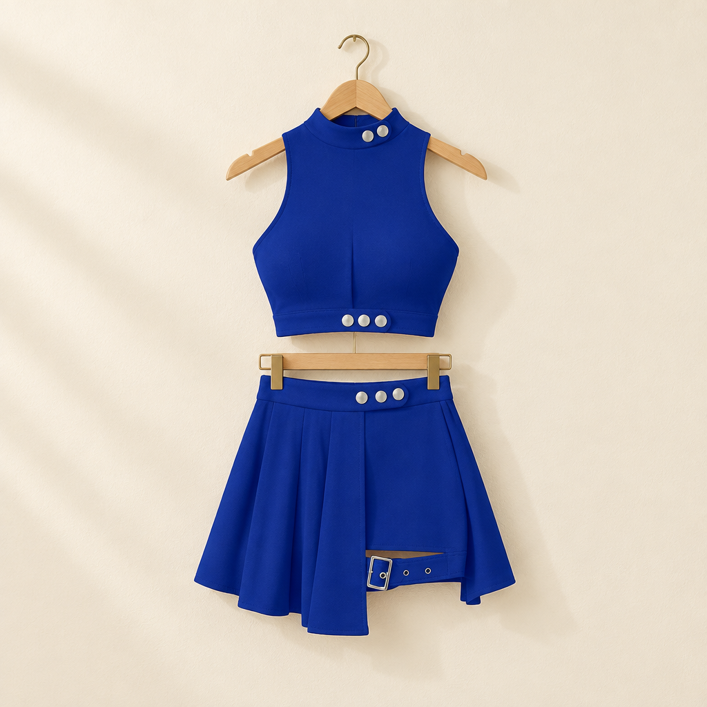 Pleated Skirt Two-Piece Set