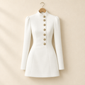 Stand-Collar Blazer Mini Dress