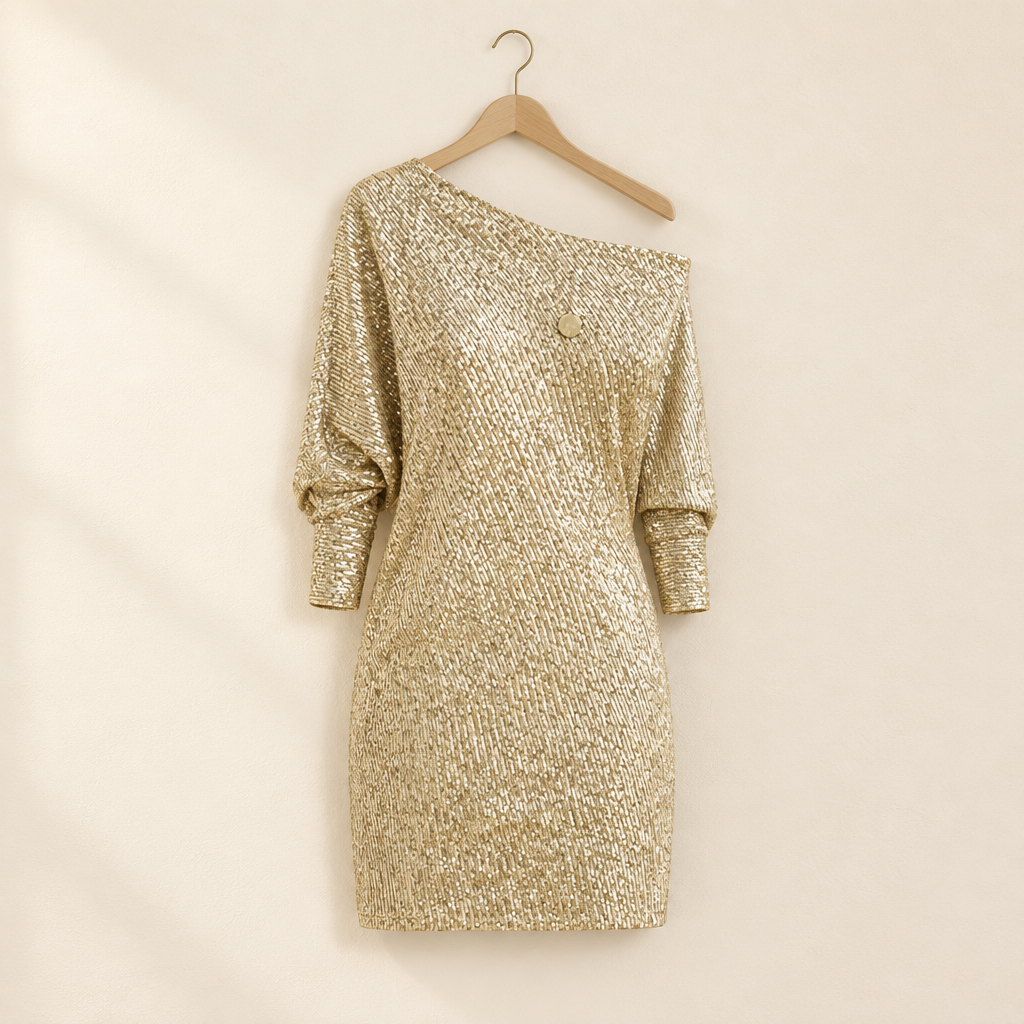 Long-Sleeve Sequin Bodycon Dress