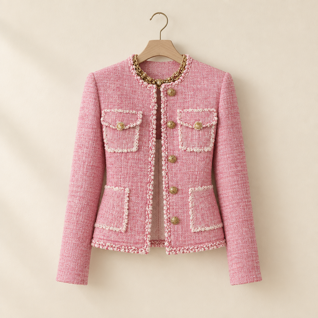 Tweed Contrast-Trim Jacket