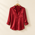 Satin V-Neck Blouse