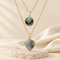 Moonstone Shield Double-Chain Necklace