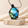 Labradorite Woven Pendant Necklace