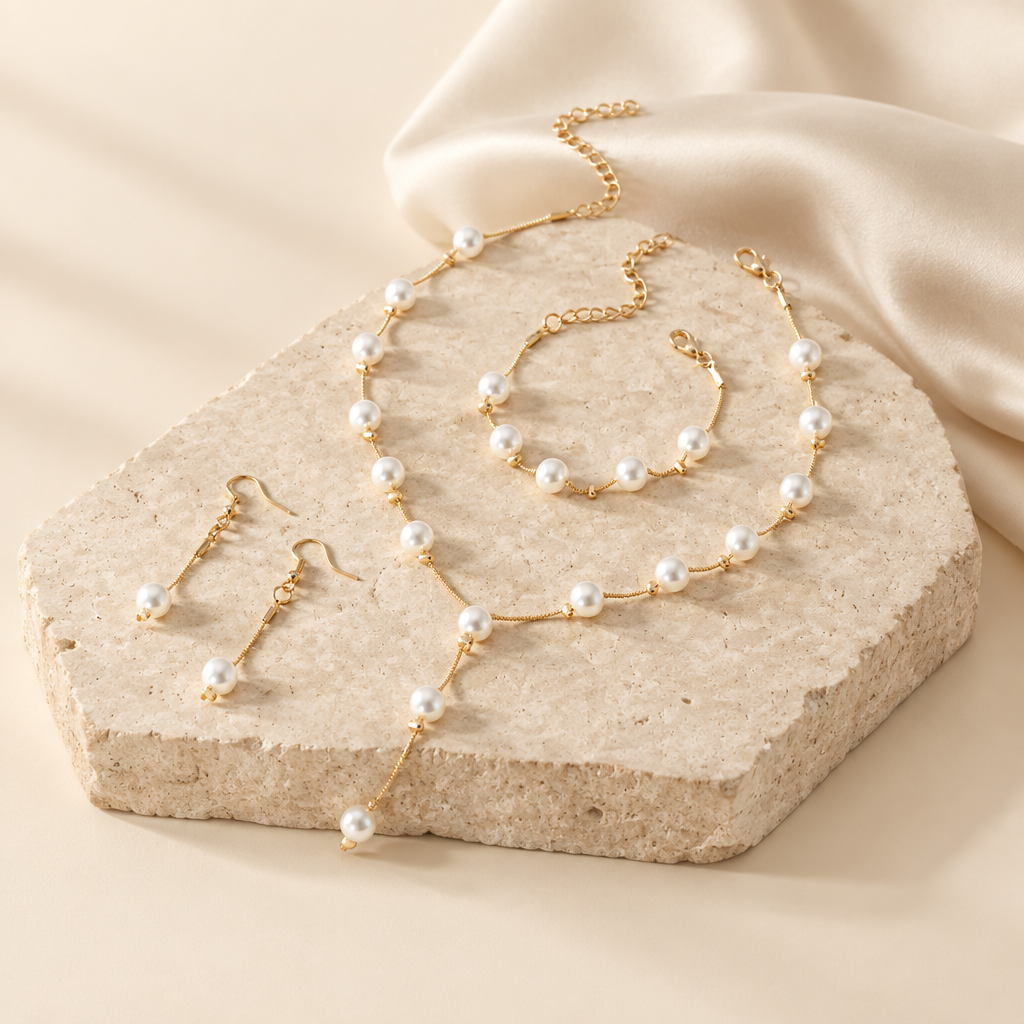 Pearl Jewelry Gift Set (4 Pieces)