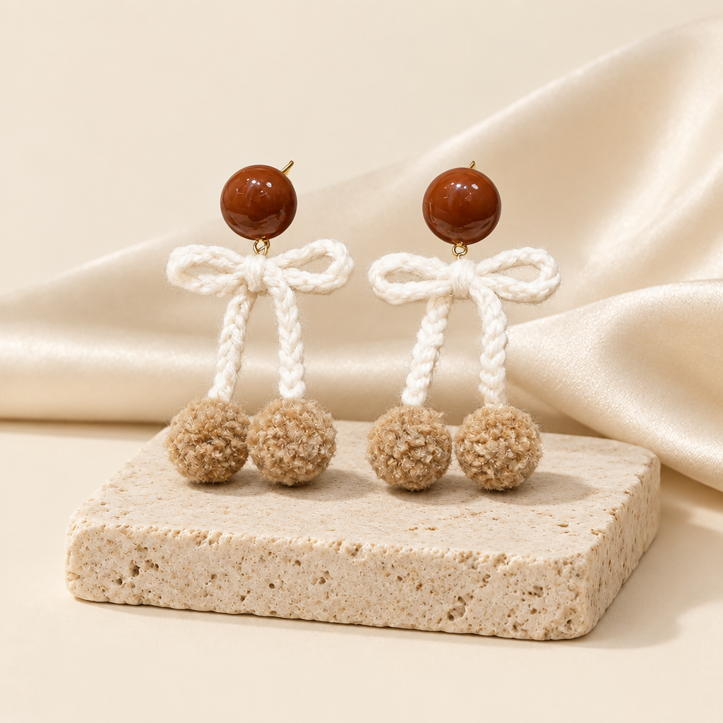 Pearl Bow Drop Earrings