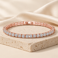 Rose Gold Cubic Zirconia Tennis Bracelet