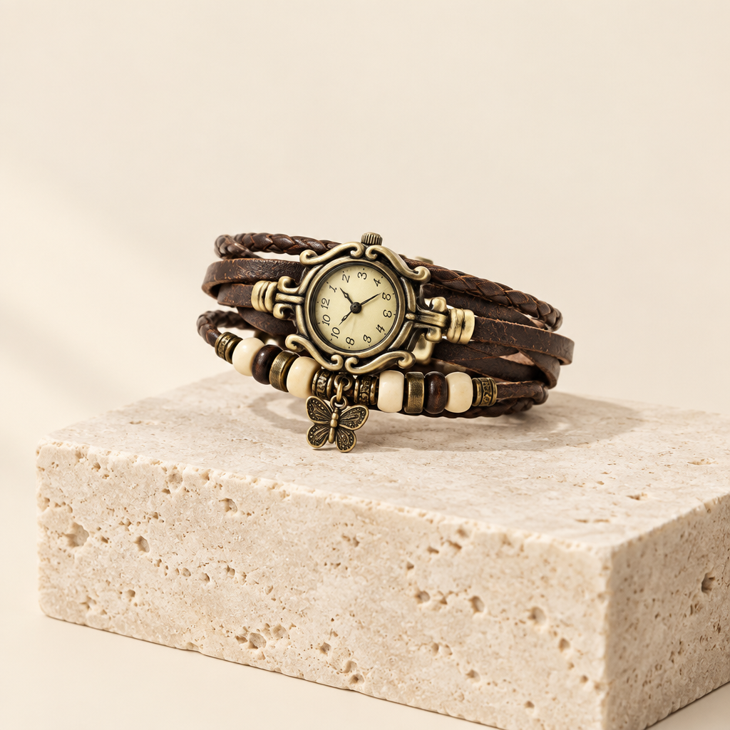 Vintage Leather Strap Watch