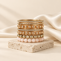 Burnished Gold Bangle Set (7 Pieces)