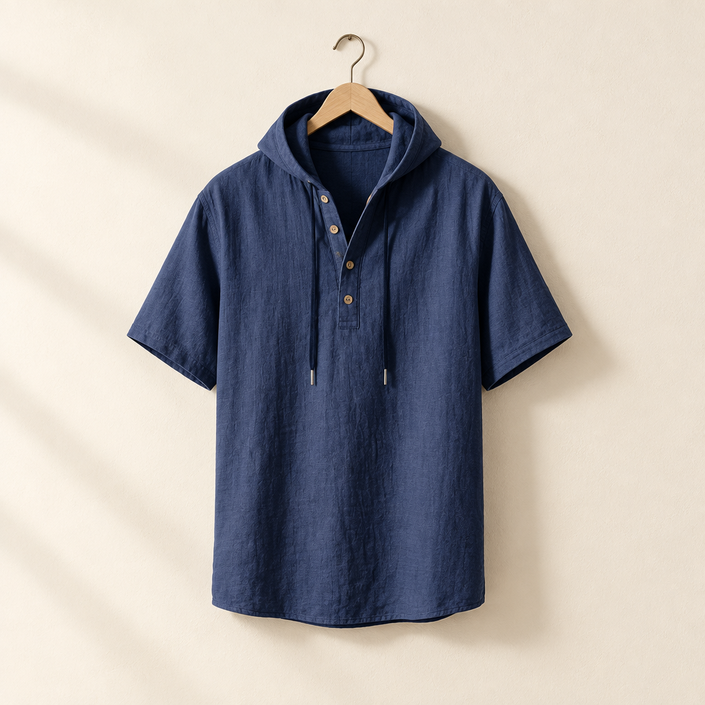 Linen-Blend Short-Sleeve Shirt