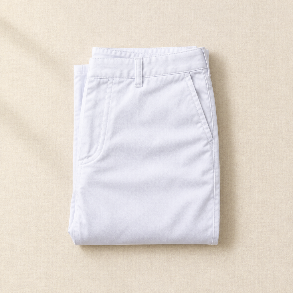 White Straight-Leg Trousers