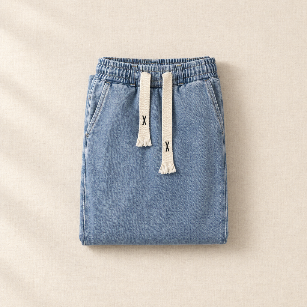 Wide-Leg Light Blue Jeans