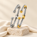 Twisted Titanium Steel Open Bangle