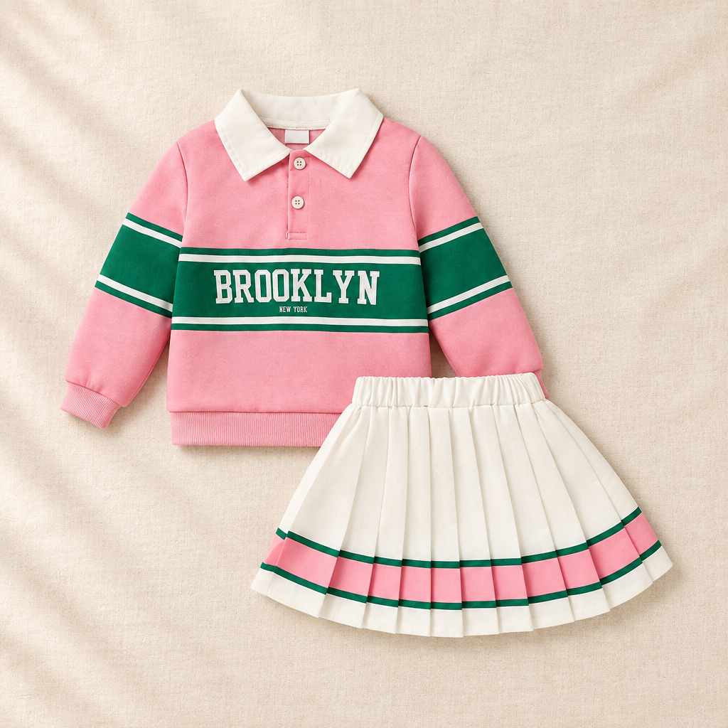 Sweatshirt & Pleated Skirt Set