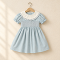 Smocked Puff-Sleeve Party Dress