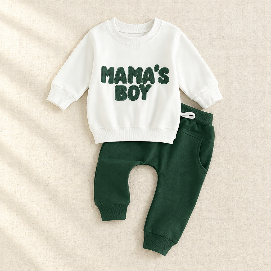 Letter Sweatshirt & Jogger Set